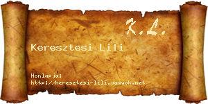 Keresztesi Lili névjegykártya