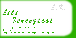 lili keresztesi business card